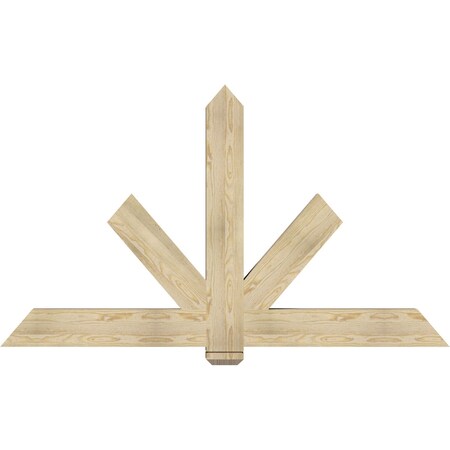 Ekena Millwork Kennewick Rough Sawn Timber Gable Bracket, Douglas Fir, 72"W x 42"H x 4"D x 6"F, 14/12 Pitch GBW072X42X0406KEN00RDF